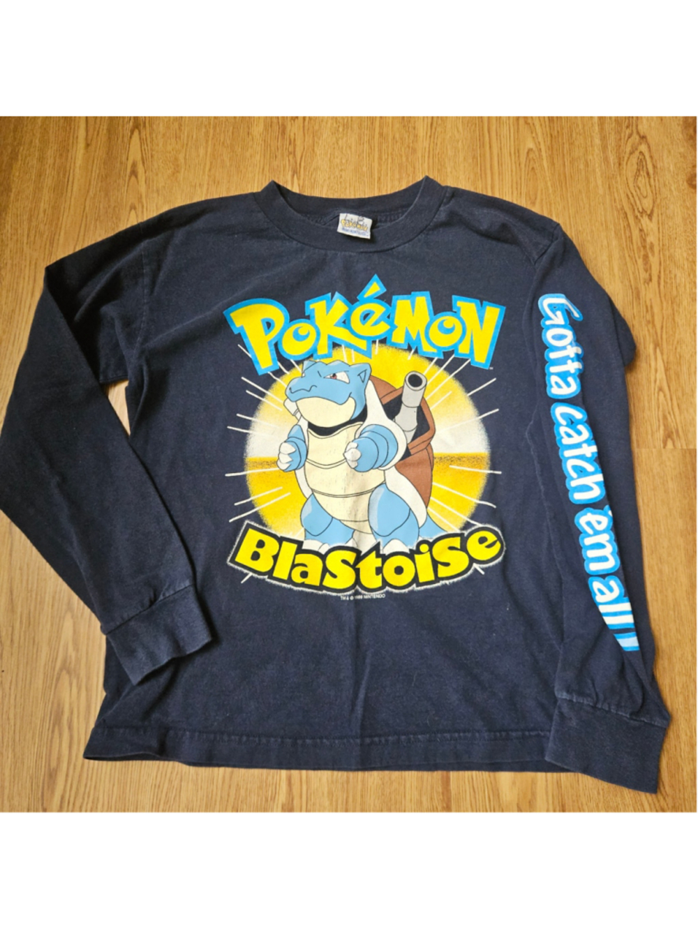 Vintage 1999 Pokemon Blastoise Nintendo Long Sleeve Shirt Youth Medium